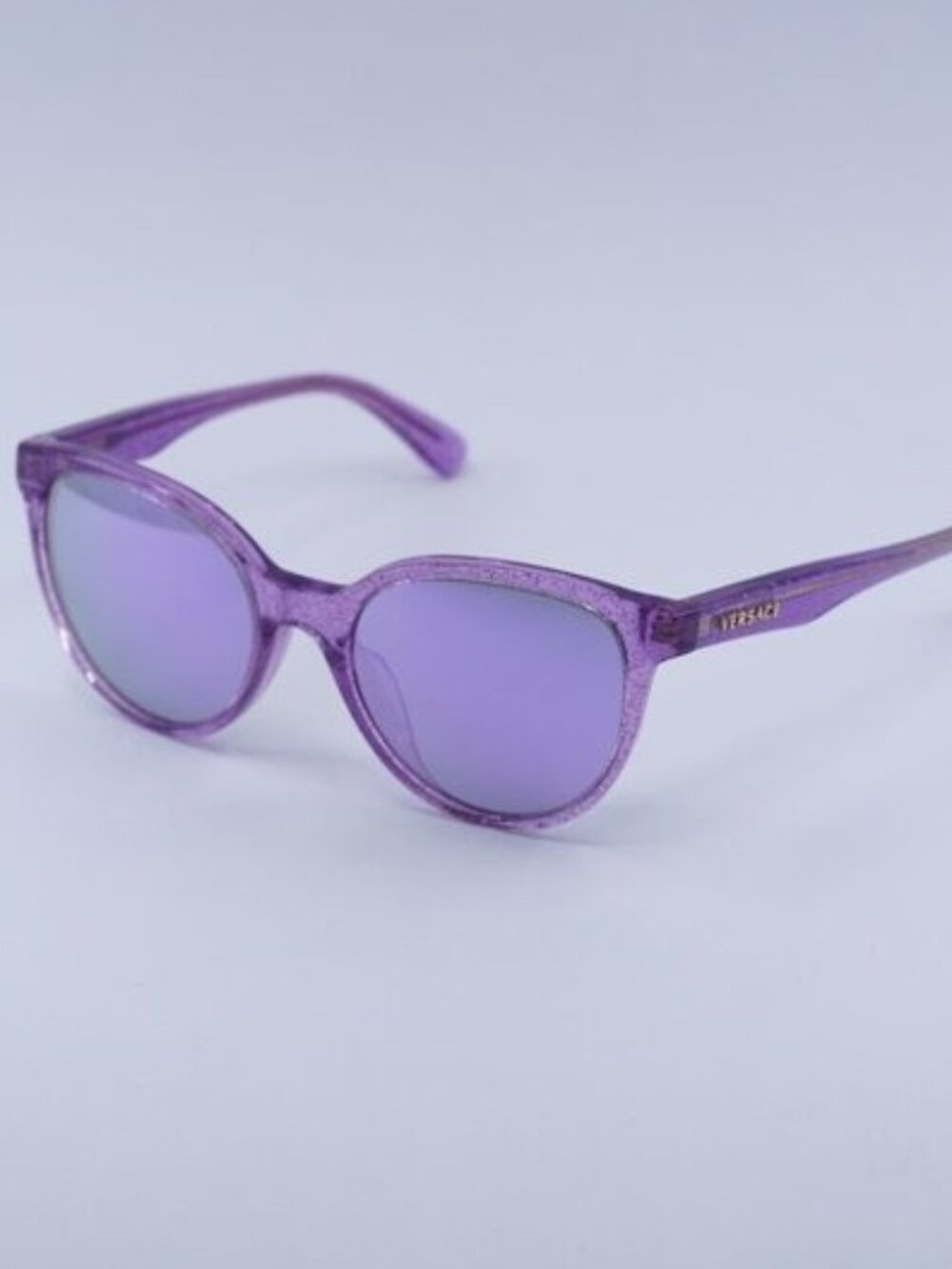 Versace Kids VK4427U 53734V Sunglasses Lilac Cat Eye Frame, Grey Lenses